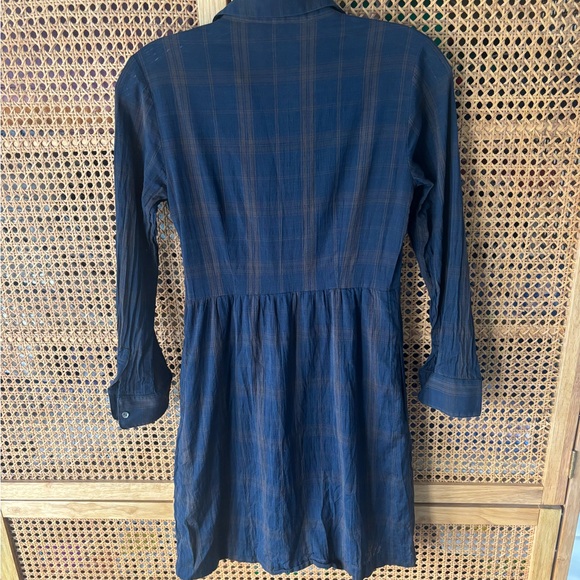 Steven Alan Plaid Blue & Brown Shirt Dress /size 2/ Great Condition - Picture 4 of 5